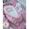 Bubamara037 Gnezdo za bebe sa karnerom Tačkice, Roze-Belo