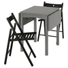 HAUGA / FRÖSVI Sto i 2 sklopive stolice, siva/crna, 55x82x109/74 cm