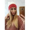 Kesi Cap with fleece Bibiana K264 burgundy + ecru