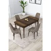 Hanah Home trpezarijski set Lia, sto na razvlačenje i 4 stolice, ploča u dekoru drveta Baroque, kapućino tkanina Babyface