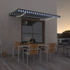 Den Ročno zložljiva tenda z LED lučmi 450x300 cm modra in be
