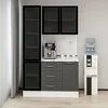 Hanah Home ormar za kafe kutak Alvinka 20396, 135 cm, beli / antracit