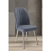 Hanah Home set trpezarijskih stolica Platinum 8 kom, dimno siva tkanina Jerry, hromirane metalne noge