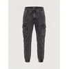 KOROSHI Kargo kavbojke črn denim