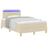 vidaXL vidaXL Box Spring Postelja z vzmetnico & LED Krem 120x190 cm Tkanina, (22080934)