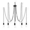 Sollux SL.0371 - Luster na sajli EDISON 5, 5xE27/60W/230V, pauk, crni