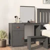 Vidaxl Toaletna mizica siva 95x50x134 cm trdna borovina