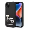 Maska Karl Lagerfeld and Choupette Liquid Silicone za iPhone 14 crna.