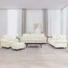 4-dijelni set sofa s jastucima, krem baršun