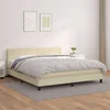 Krevet s oprugama i madracem krem 180x200 cm od umjetne kože