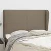 Vidaxl vidaXL Vzglavje postelje s krilci, sivo-rjavo, 147x23x118/128 cm, blago