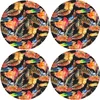Bertoni Home Unisexs 4 Round Table Pads Set Plume