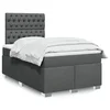 Vidaxl Box spring postelja z vzmetnico temno siva 120x190 cm blago