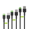 Green Cell Set Green Cell 3x GC Ray USB-C Kabel 30cm, 120cm, 200cm z zelenim LED osvetljenjem in hitro polnjenje UC, QC 3.0