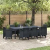 Stol za vrt Antracit 250 x 100 x 73 cm poliratan