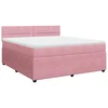 Vidaxl Box spring postelja z vzmetnico roza 180x200 cm žamet