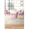 Hanah Home Set Trpezarijski sto i 4 stolice, Belo-roze