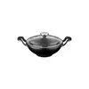 Round wok with glass lid, 16 cm, cast iron, black - Lava brand