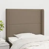 Vidaxl vidaXL Vzglavje postelje s krilci, sivo-rjavo, 93x16x118/128 cm, blago
