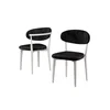 Hanah Home set trpezarijskih stolica Onex 6 kom, crna bukle tkanina, bele drvene noge
