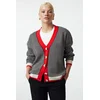 Trendyol Red Wide Pattern Knitwear Cardigan