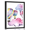 Plakat s paspartujem balončki v vetru - 20x30 black