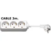 MicroConnect 3-polna Schuko vtičnica 3 m bela