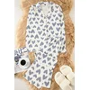 Trendyol Ecru 100% Cotton Leopard Heart Knitted Pajamas Set