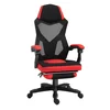 VINSETTO Ergonomski pisarniški stol z zložljivim podnožjem in visokim naslonom, vrtljiv in nagiben pisalni stol z nastavljivo višino, ledvena opora, v mrežasti tkanini, rdeča