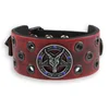 Zapestnica Baphomet - rdeča - modri kristali - LSF1 59-b