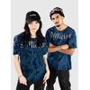 Affliction Detail Crew T-Shirt aegean blue tea stain