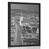 Plakat pogled na nočno Bratislavo v črnobeli varianti - 20x30 silver