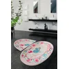 Bemol Oval Multicolor Set Tepiha za Kupatilo (2 Komada)