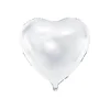PartyDeco Balon iz folije - Srce, bel 61 cm