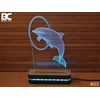 Black Cut 3D Lampa Delfin, Svetloplava