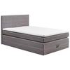 Xora POSTELJA BOXSPRING 140 cm x 200 cm , tekstil, leseni material siva