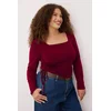 Trendyol Curve Ženska bluza Tbbaw25Af00041, Bordo