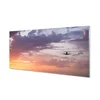 tulup.si Slika na steklu Oblaki letala nebo luč 100x50 cm 4 obešalnika