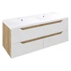 WAVE Dvojna toaletna omarica 119,7x50x47,8 cm, bela/ hrast Alabama - Bela; rjava - 120x50x48 cm - Sapho - WAVE - 24 - MDF/laminat - 1200 - 500 - 480 - 14