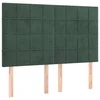 Vidaxl Vzglavje postelje temno zeleno 144x5x118/128 cm žamet