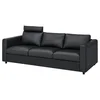 VIMLE Sofa trosed, s naslonom za glavu/Grann/Bomstad crna