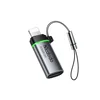 USB-C v Lightning OTG adapter Mcdodo OT-2590 36W, 480Mbps, E-Mark čip, hitro polnjenje, z vrvico - black