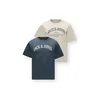 JACK & JONES Majica JJEDENVER bež/temno siva/bela
