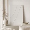 WallXpert slika na platnu Huhu3206, bele talasaste linije na beloj podlozi, 70 x 100 cm