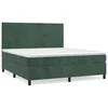 Vidaxl Box spring postelja z vzmetnico temno zelena 180x200 cm žamet