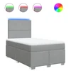 Vidaxl Boxspring postelja z vzmetnico svetlo siva 120x190 cm blago