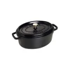 Oval Cocotte cooking pot, cast iron, 23 cm/2.35L, Black - Staub