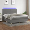 Krevet box spring s madracem LED tamnosivi 160x200 cm tkanina