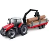 BBurago Kmetija 10cm Traktor Massey FERGUSSON 8740S - lesena prikolica