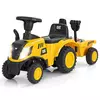 Northix Traktor za vožnjo s snemljivo prikolico in igračami, rumeno-črn, 25 kg